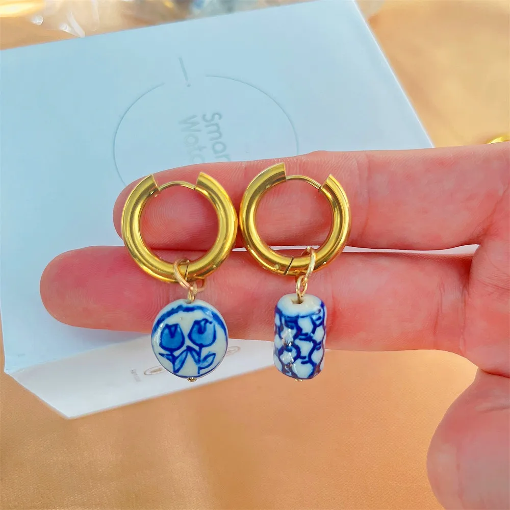 Exquisite drop party date luxury women Christmas gift jewelry jewelry Bohemian ceramic earrings for women