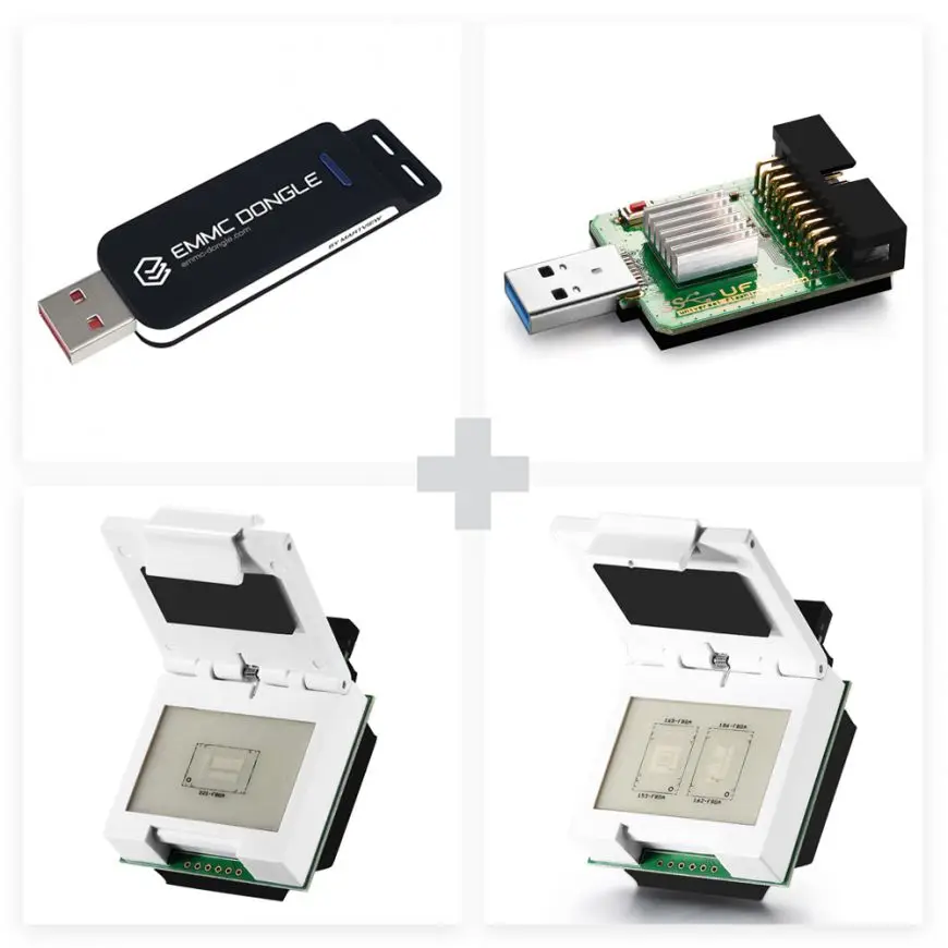 EMMC Dongle, 2 in 1 EMMC, EMCP Socket, USB3.0 SuperSpeed, USD/EMMC Reader