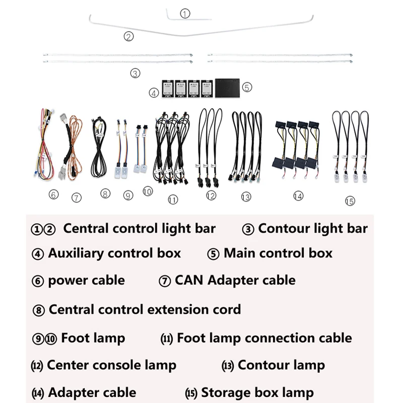 For Volkswagen Passat 2019-2020 Ambient Light 10-Color Set Automatic conversion Decorative lighting Atmosphere Lamp LED strip