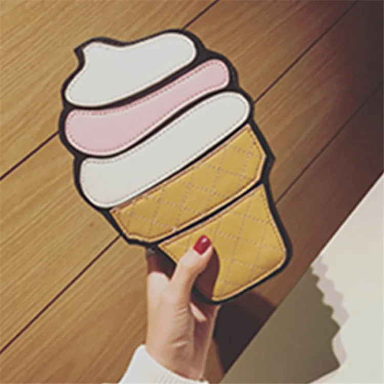 Creative Style Woman Hamburger Ice Cream shoulder bags Cupcake PU Chains Bags Cute Hamburger Popcorn Fries 3D Messenger Bags