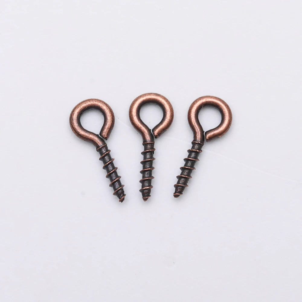 100–200 Stück kleine kleine Mini-Augennadeln, Nietstifte, Haken, Ösen, Schraubgewinde, goldfarbene Verschlüsse, Haken, Schmuckzubehör für die Herstellung von DIY – Detail 10