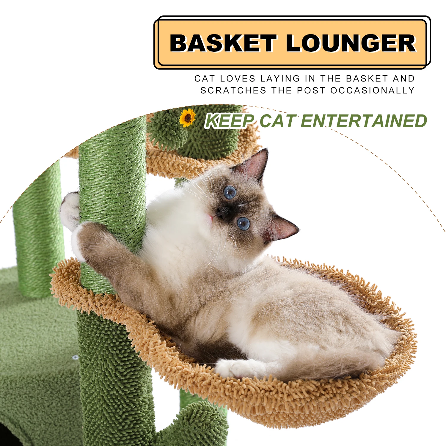 Imagem -06 - Cactus Gato Árvore com Sisal Natural Riscando Post Board para Gato Poleiro Condomínio Kitty Jogar Casa Rascador Gato Arbre à Bate-papo H90.5cm