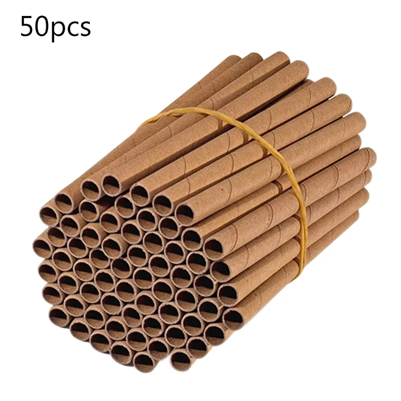 50Pcs Bee House Tubes Refill Bee Paper Tube Liners for Insect Nest Beehive House Garden Pollinator Bee House Nest Tubes