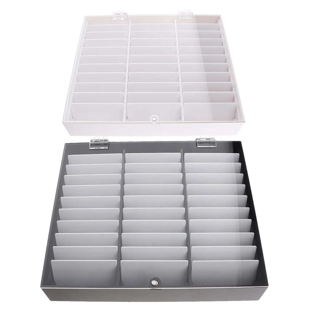 Acrylic Nail Art False Nail Tips Storage Box For Nail False with Clear Cover 30Cells Nail Tips Display Storage Box