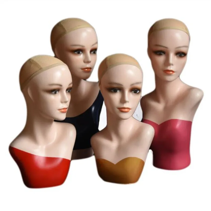 Female Model Dummy Bracket, Fake Hat, Scarf Head, Mannequin Simulation, Wig Props Display, Insertable Needle, A546, 58cm