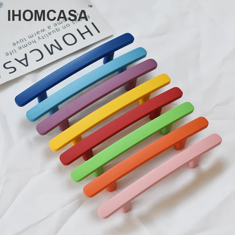 IHOMCASA Candy Color  Furniture Cabinet Handles Kitchen Wardrobe Cupboard Door Knobs Drawer Pulls Hardware