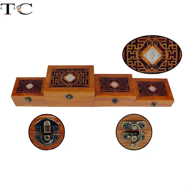 Jewelry Box Wooden Buddhist Bead Bracelet Bracelet Box Necklace Ring Holder Wenwan Solid Wood Packaging Gift Box