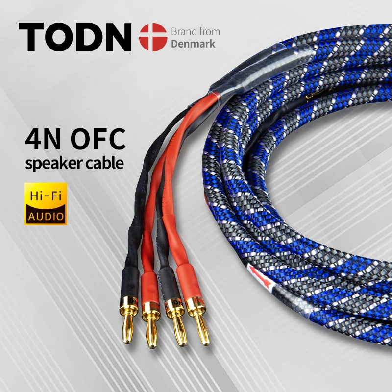 

TODN HIFI speaker audio cable High-end stereo Amplifier cable High purity oxygen-free copper banana Gold-plated plug a pair