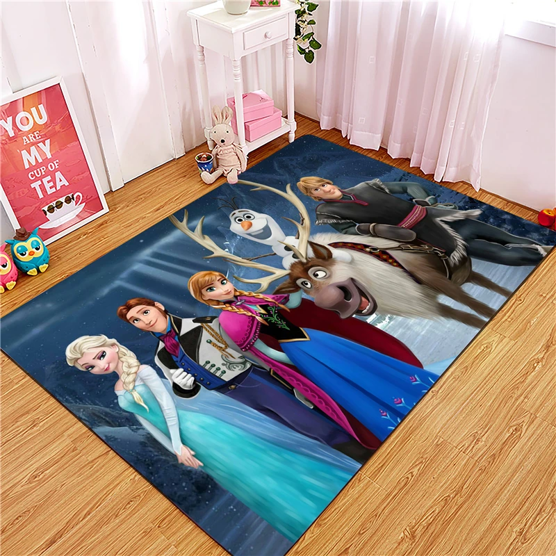 Cartoon Frozen Baby Play Mat Bedroom Carpet Developing Mat Rubber Kids Rug Home Carpet Birthday Gift Wedding Ceremony