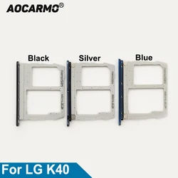 Aocarmo-Tarjeta SIM para LG K40 X420EM, soporte de memoria SD, MicroSD, bandeja Nano Sim, ranura para LG K12 + LG K12 Plus LG X4 (2019)