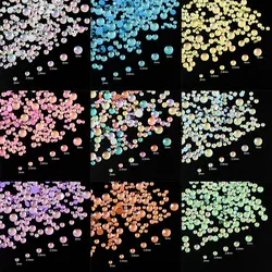 Mix Size Mocha color Glossy Round Fashion 3D Nail Art Rhinestone Flatback glass Crystal Stones For DIY Nail art Decoration