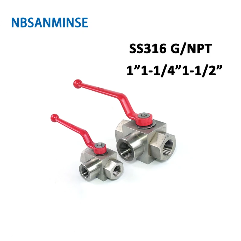 NBSANMINSE KHB3K  NPT G 1 1-1/4 1-1/2  Stainless Steel SS316 High Pressure Ball Valve 31.5MPa  for oil, water and gas