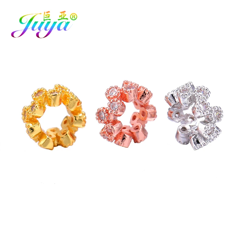 Juya DIY 7 8 9 10 mm Metal Spacer Beads Supplies Decorative Separator Divider Beads For Handmade Beadwork Beads Jewelry Making image 3