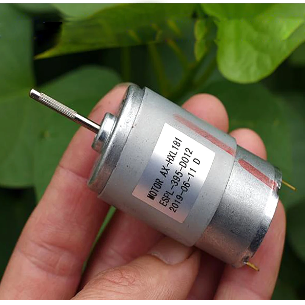 All metal 395 carbon brush DC Motor DC12V 18V 24V 36V 13300RPM High Speed High Torque Long axis low power Mute Electric Motor