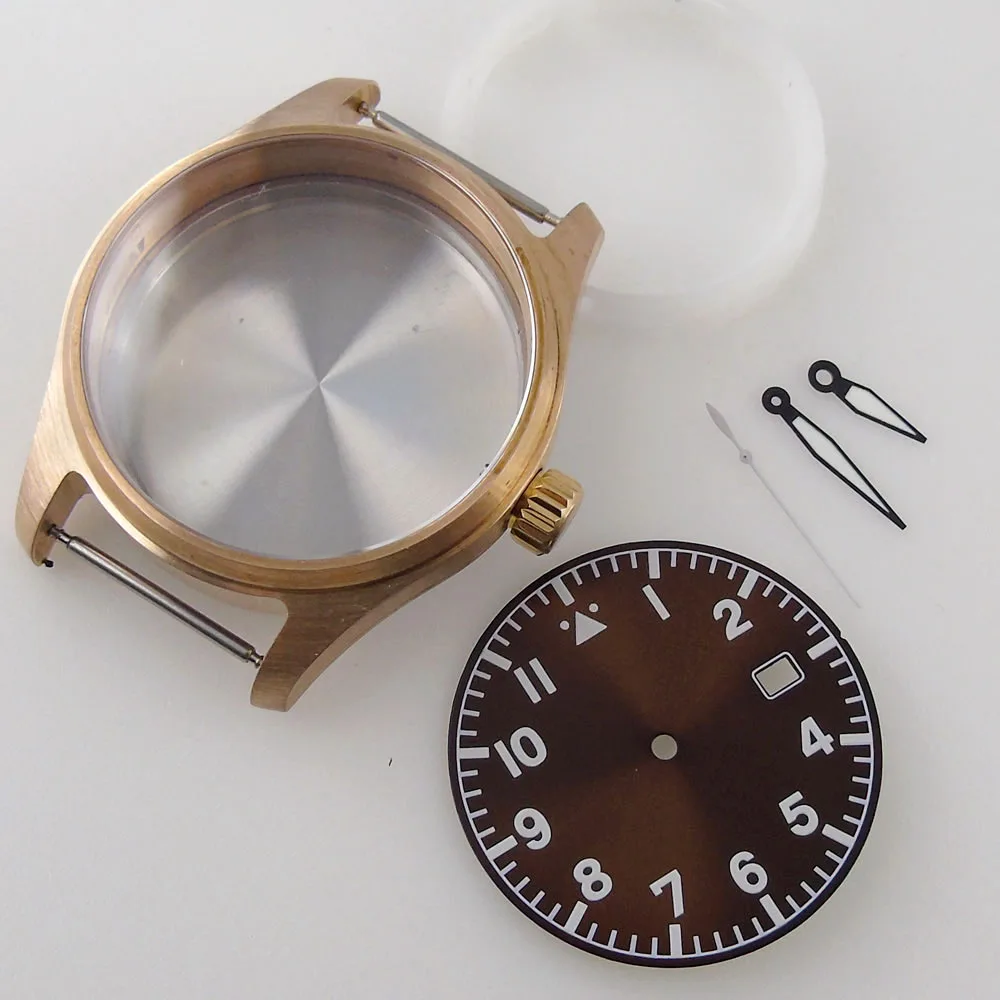 39mm Cusn8 Solid Bronze Sapphire Watch Case+33.6mm Watch Dial+Hands Fit For NH35 NH35A 200M Waterproof Screw In Crown Green Lume