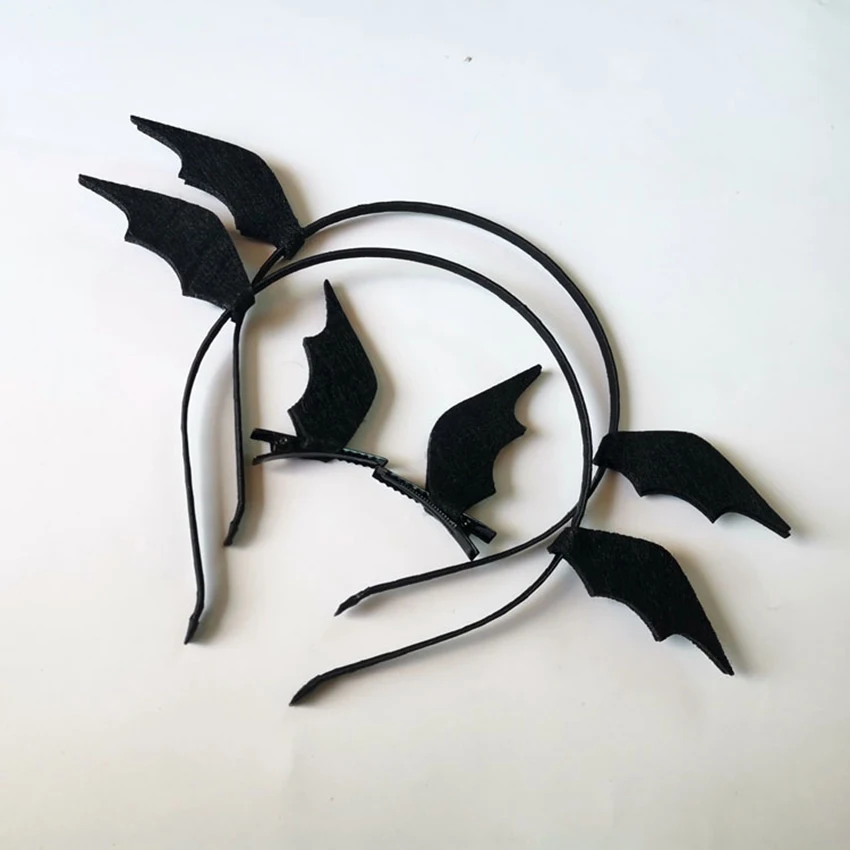 1set tessuto Non tessuto a forma di pipistrello fermagli per capelli pipistrello forcine decorazione di Halloween accessori per capelli per feste creatività fascia per capelli