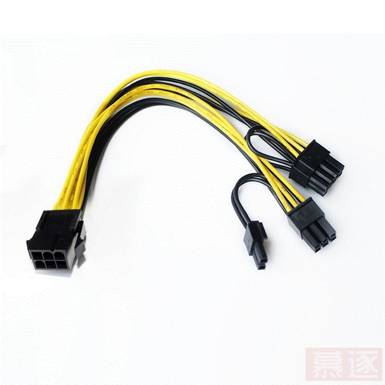 2PC Molex 6-pin PCI Express to 2 x PCIe 8 (6+2) pin Motherboard Graphics Video Card PCI-e GPU Power Cable 6 inch VGA Splitter