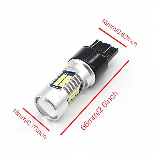 Par Lampadas T20 7443 21 Led Smd CreeChip 3535 6000k Drl 208 Cor: 6000K (branco puro)