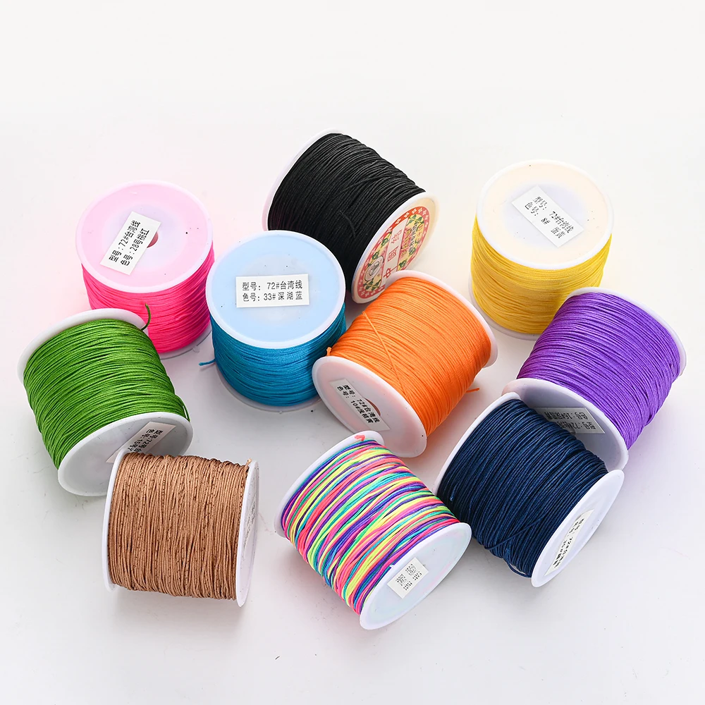 100 m/Rolle, 0,8 mm, 28 Farben, Nylonfaden, Schnur für DIY-Herstellung von Armbändern, Halsketten, handgefertigten Bastelzubehör – Detail 1