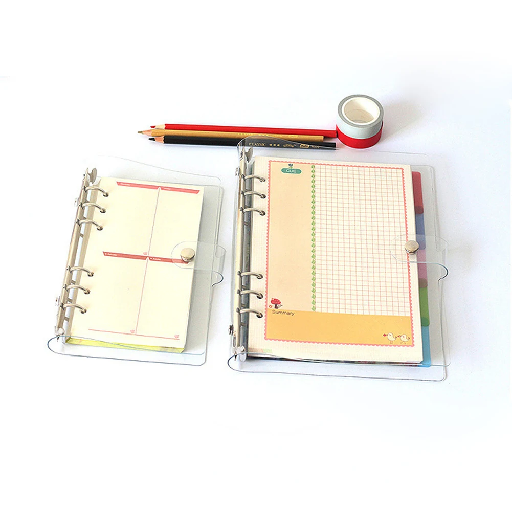 A5/A6/A7 PVC Notebook Sheet Shell Archivador File Folders Office School Transparent Concise 6 Holes Binder Cover Stationery