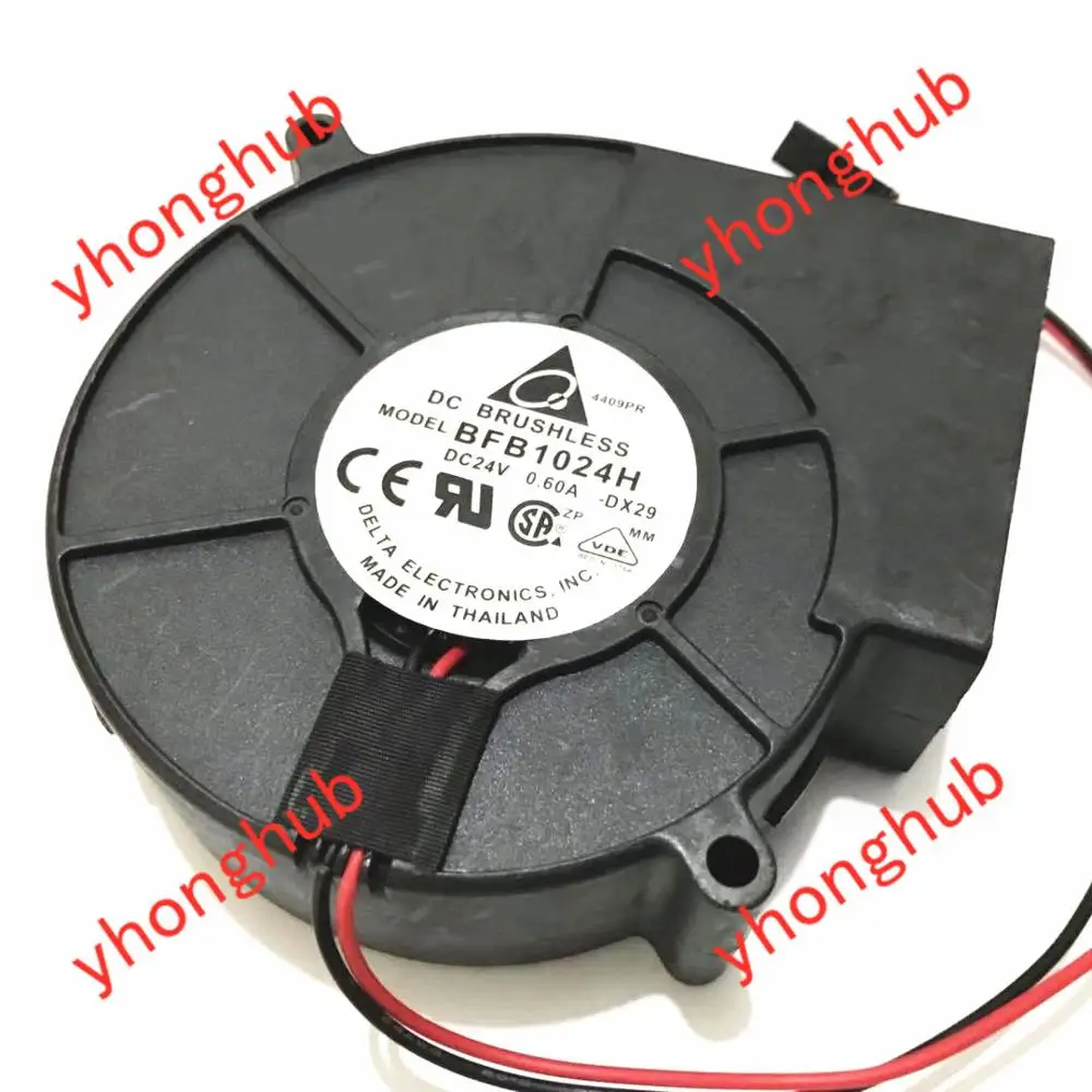 Delta Electronics BFB1024H DX29 DC 24V 0.60A 97X97X33mm 2-wire Server Cooling Fan