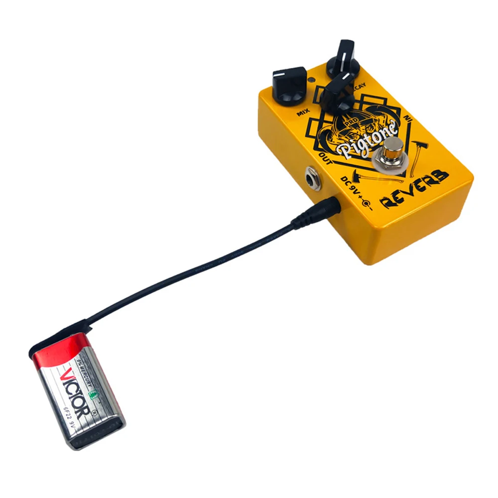 2 adet 9V akü maşası dönüştürücü güç kabloları geçmeli konnektör DC 2.1 5.5mm fiş gitar efekt Pedal güç Uzatma kablosu