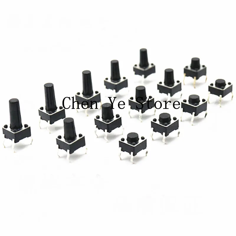 Frete grátis shipping1000pcs 6*6*15h tact interruptor de botão tátil altura 15mm 6x6x15mm dip 4pin micro interruptor 6*6