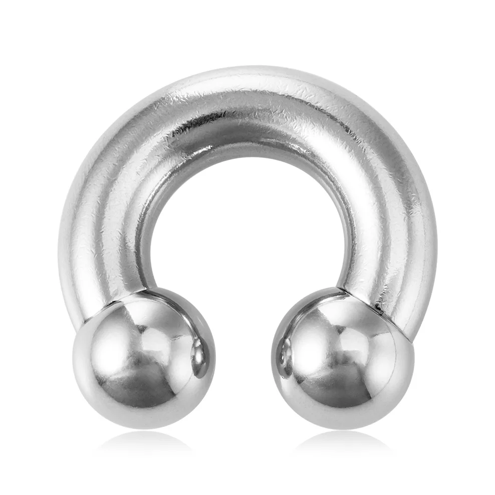 1PC 0G-8G Surgical Steel Septum Piercing Jewelry Ear Gauge Circular Barbells Horseshoe Ear Piercing Weights Stretcher Expander