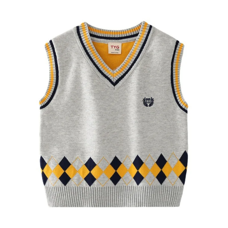 JENYA 2021 Spring&Autumn New Arrival Casual Boys Knitted Cotton  Vest Children Pullover Sweater Infant Baby Clothes Boy Waistcoa