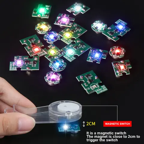 DIY 모델링 자기 제어 LED 램프 마그네트론 스위치 애니메이션 그림 플러스 라이트 건담 모델 배터리가없는 무선 라이트