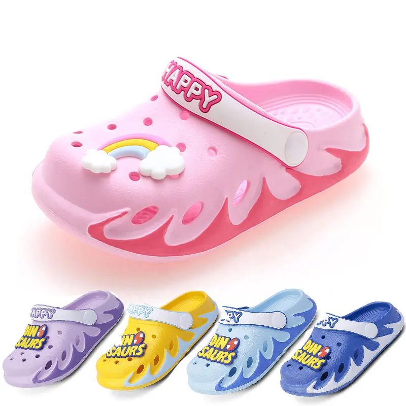 Sabots De Jardin 2024 New Children's Cave Shoes Tow Jelly Slippers Eva Clogs Environmentally Friendly Garden Kids Holes