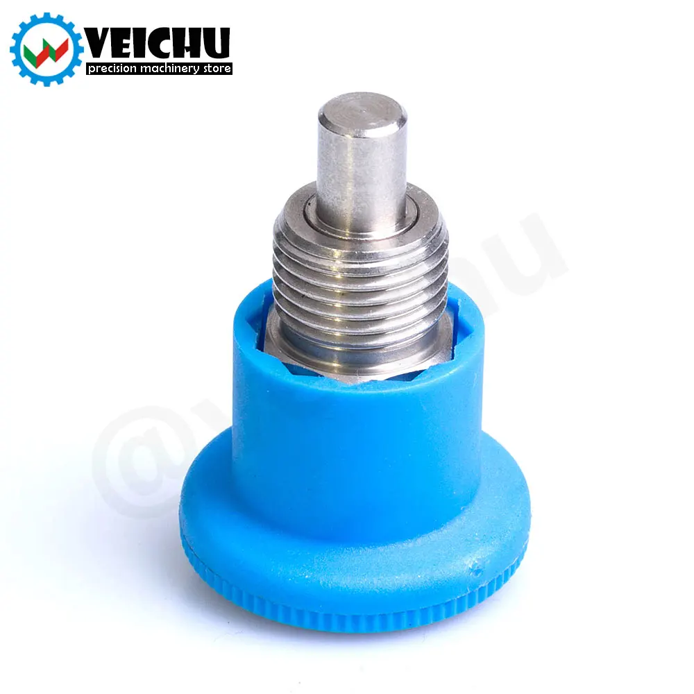 VCN218 Neue Blau Kunststoff Knopf Dübel Edelstahl Mini Rastbolzen Mit Rest Position