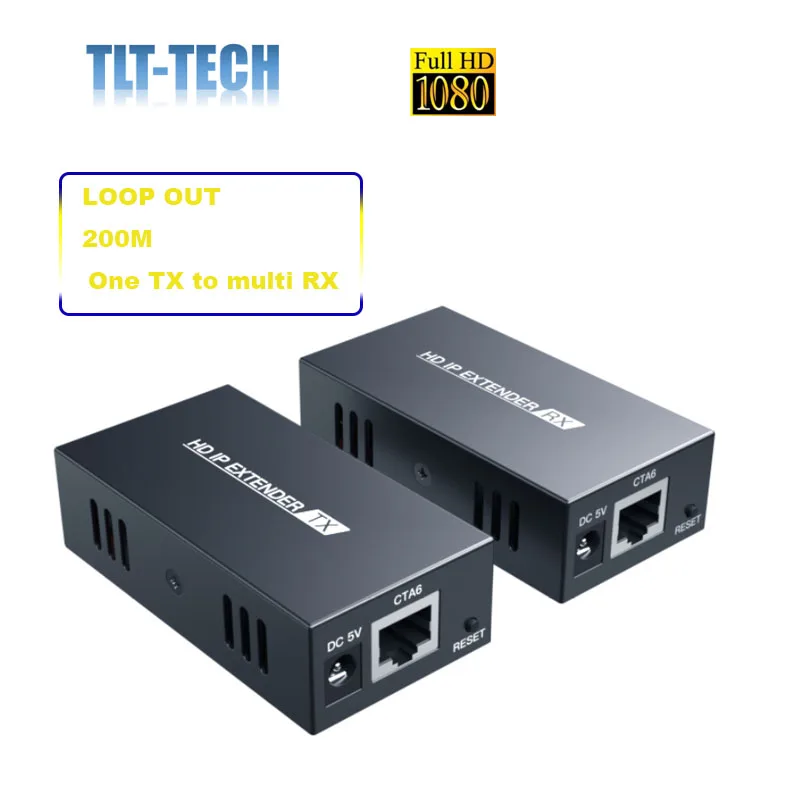 200m HDMI Over IP Extender 1080P HDMI Extensor Over RJ45 CAT5 CAT5e CAT6 Cable With Loop Out Like HDMI Splitter