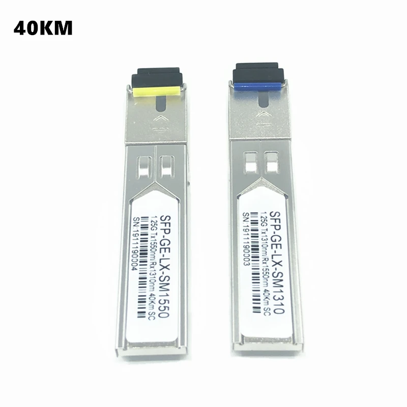 Sc Sfp Glasvezel Module 1.25G Sc 20/40/60/80/100Km 1310/1490/1550nm Single Fiber Sfp Optische Module Compatibel Code Onu Olt