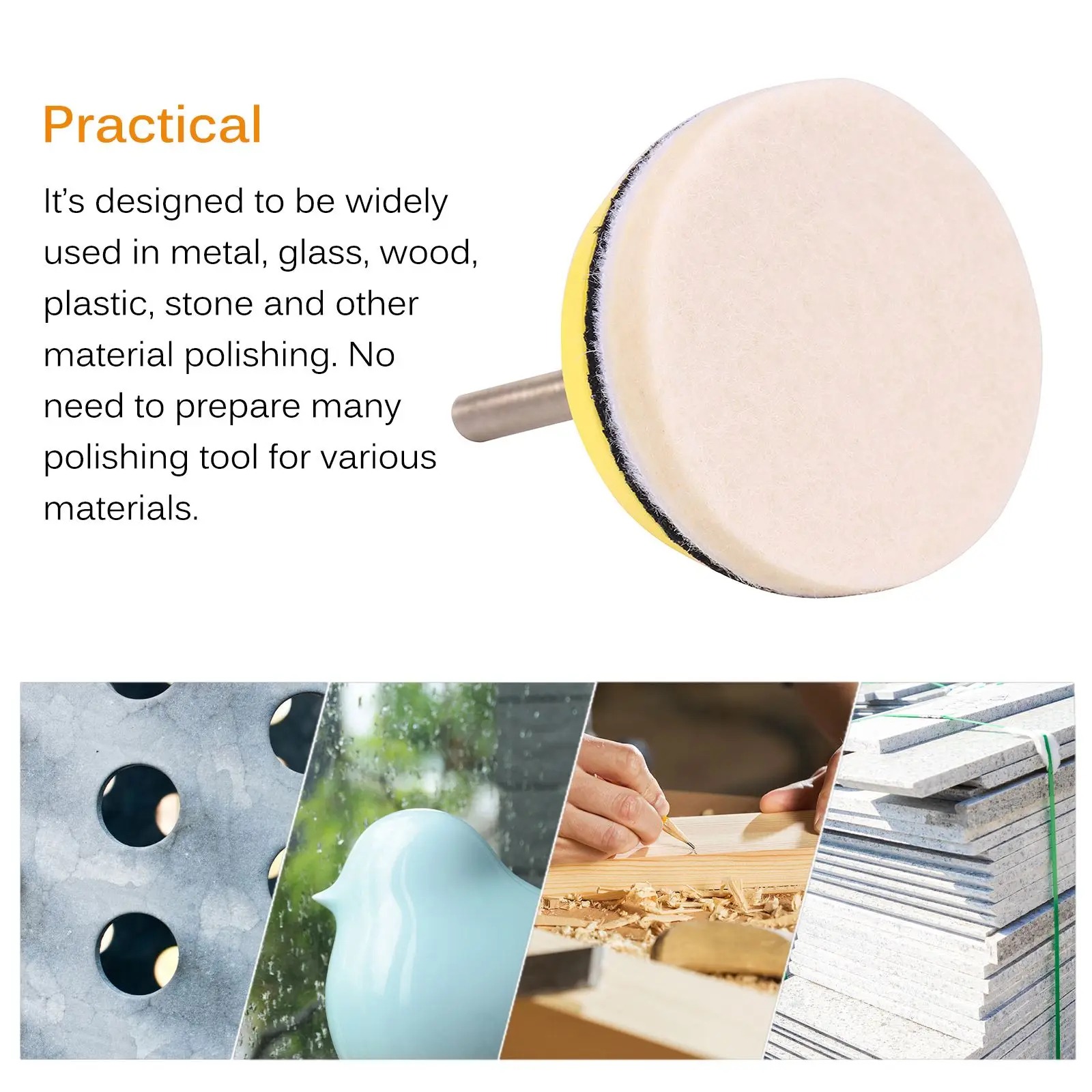 11pcs 50mm Wool Felt Polishing Pad With Mandrel Grinding Buffing Wheel Self-Adhesive Polishing Wheel For Woodworking Accessories