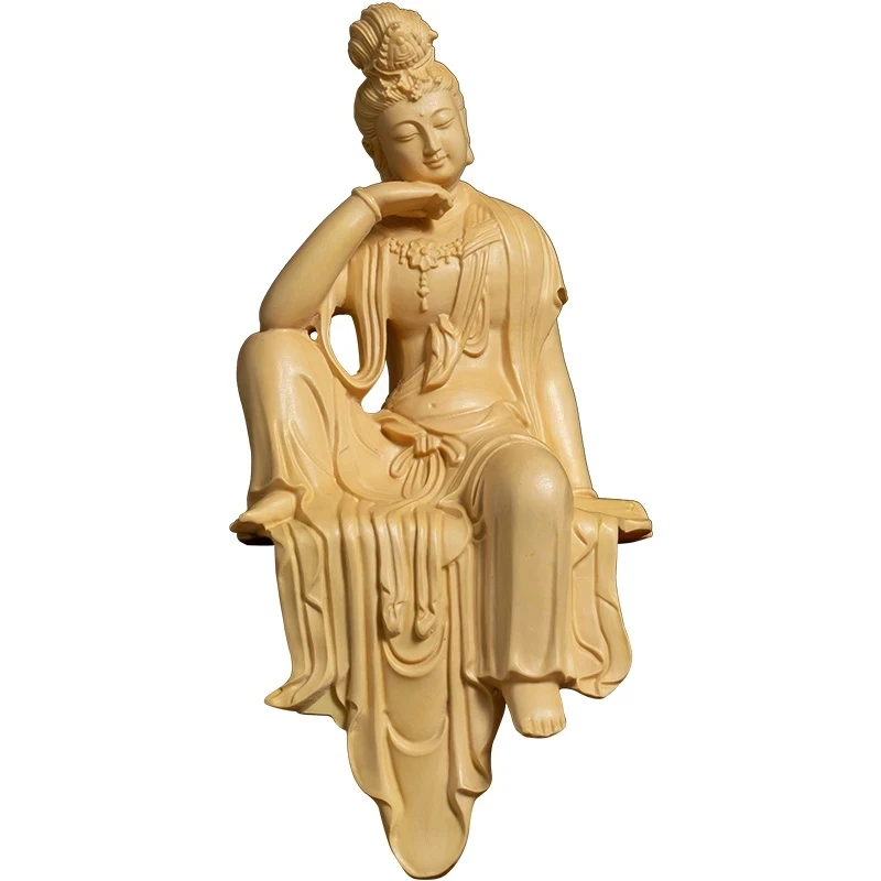 

BOJ 13cm Guanyin Buda Bodhisattva estatuas de madera mascota mito figura estatua casa decoración escultura de madera