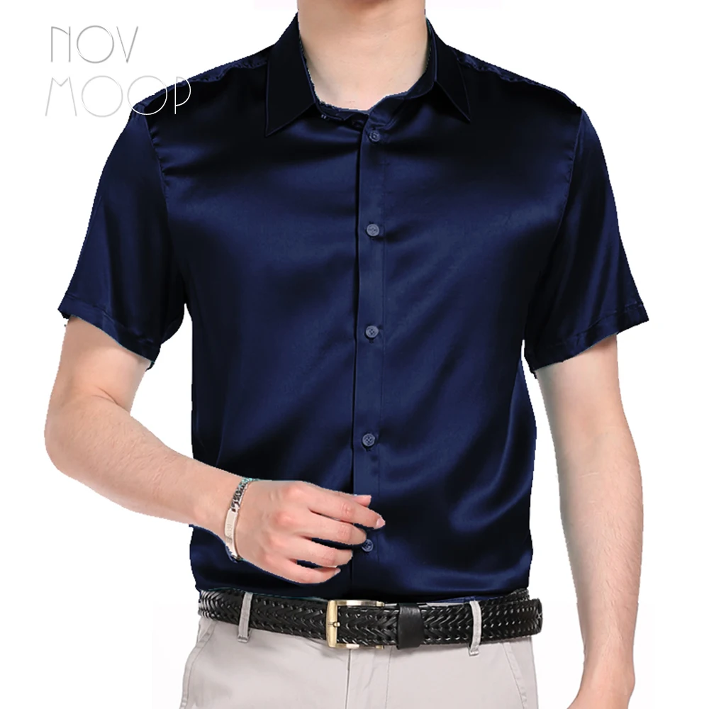 Multi color solid natural silk shirts short sleeve business shirt cheap chemise homm camiseta masculina vetement homme LT1498