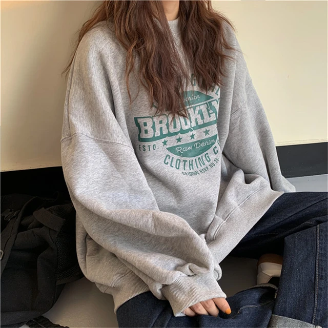 No Hat Hoodies Women Printed Korean Baggy Casual All match Fashion Ulzzang Sweatshirts Girl Stylish Street wear Harajuku Simple Hoodies Sweatshirts AliExpress