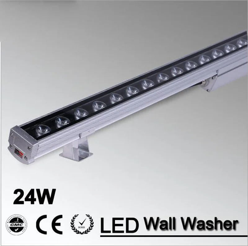 10pcs/lot LED Wall Washer Light 24W 1000mm*46*46mm AC85-265V IP65 Waterproof garden light Outdoor Lighting