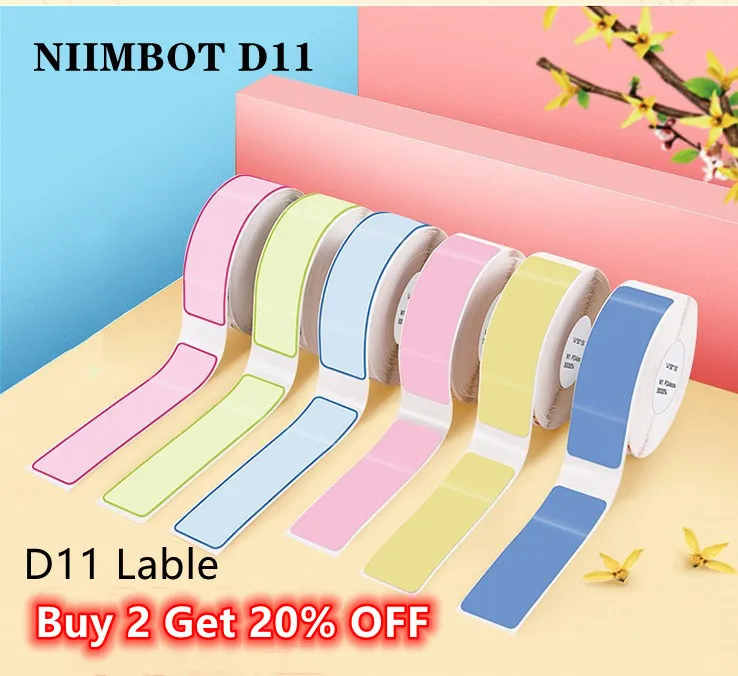 D11 Printing Label Supermarket Waterproof Anti-Oil Tear-Resistant Price Label Pure Color Scratch-Resistant Label Paper Roll