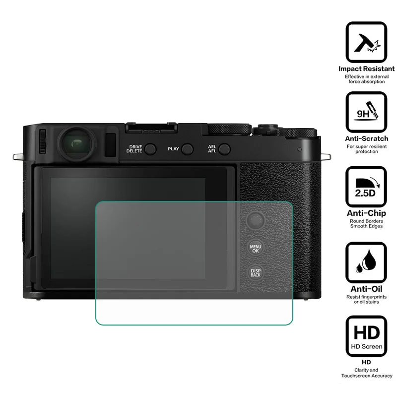 Osłona ekranu ze szkła hartowanego do aparatu Fujifilm X-S10/T4/E4/100V/Pro3/T200/A7 XS10 XT4 XE4 X100V Xpro3 XT200 XA7