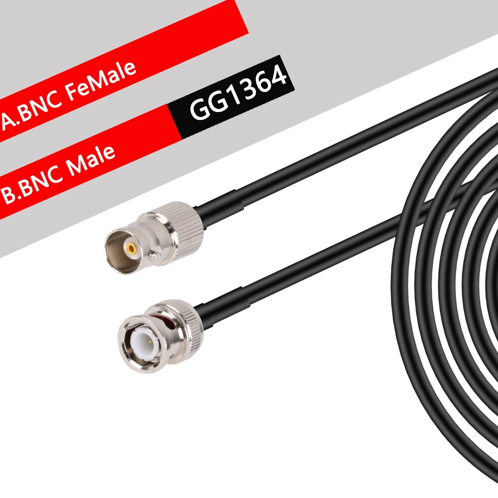 Waterproof BNC Female Nut Bulkhead to BNC Male Plug RG58 Pigtail Jumper BNC RF Coaxial Extension Cable 50 Ohm