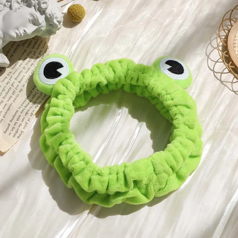 Funny Frog Makeup Headband Wide-brimmed Elastic Hairbands Cute Girls Hair Bands Women Hair Accessories Girls Hairband