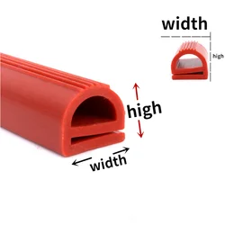 White /Red Silicone E-shaped Strip Rubber Sealing Strip E E-strip High Temperature Oven Oven Sealing Strip 1-3meter