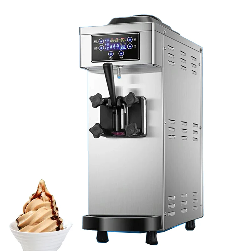 Desktop Soft Serve Ice Cream Maker Stainless Steel Single Head Ice Cream Machine Sundae Making