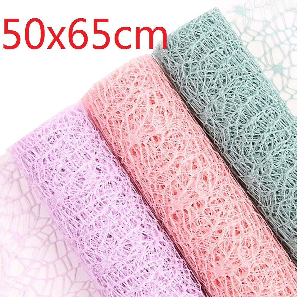 1Pcs Color Mesh Bouquet Wrapping Paper DIY Handmade Scrapbook Decorative Wedding Birthday Party Supplies Craft Decor Packaging