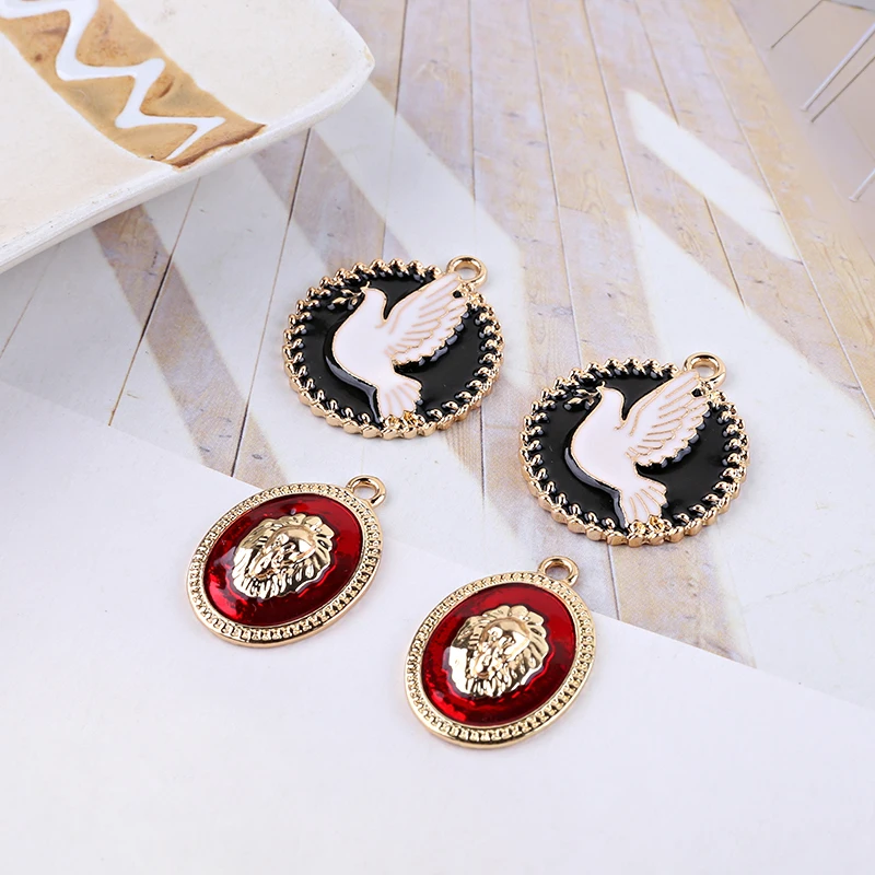 New style 30pcs/lot alloy drop oil homing pigeon core geometry rounds/ovals shape floating locket charms diy jewelry accessory