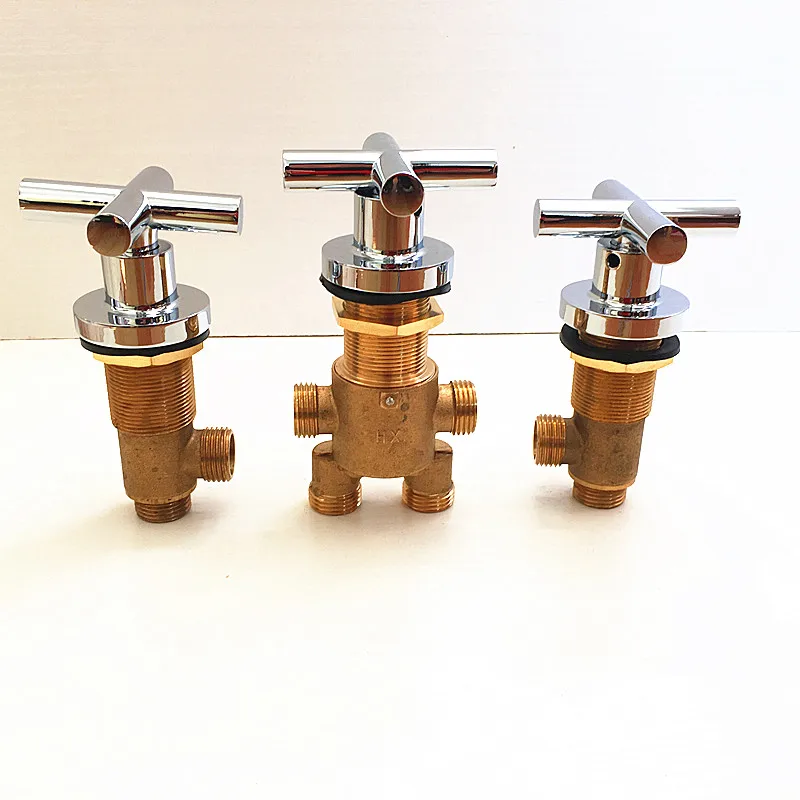 MTTUZK Solid Brass Chrome Finish Bathtub Cold Hot Water Control Valve  Bath Shower Mixer Bathtub Faucet 5 Hole Tap Switch Valve