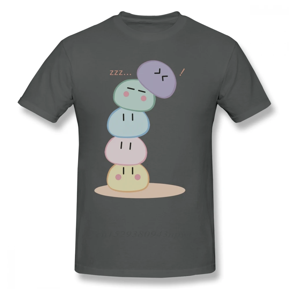 Clannad T Shirt Dango Pile T-Shirt Mens Print Tee Shirt Funny Short Sleeves Cotton Casual Oversized Tshirt