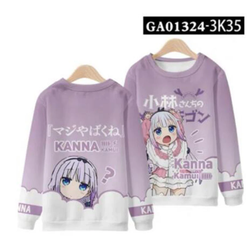 Anime Miss Kobayashi's Dragon Maid Cosplay Costume Kanna Kamui 3D Print Oversized Women/Men Hoodies Sweatshirts Casual Tracksuit